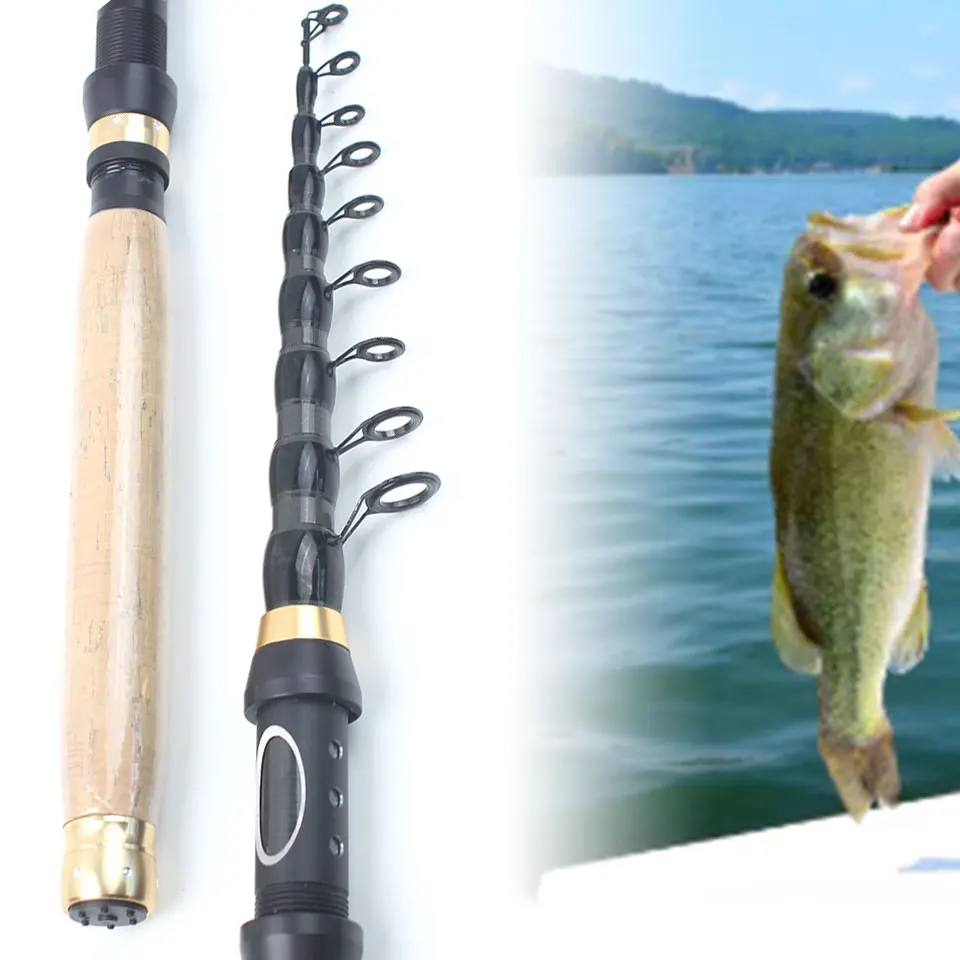 Caña de señuelo telescópica: práctico material de carbono portátil, universal para agua dulce, agua salada, caña de pescar de todas las aguas - imagen 2