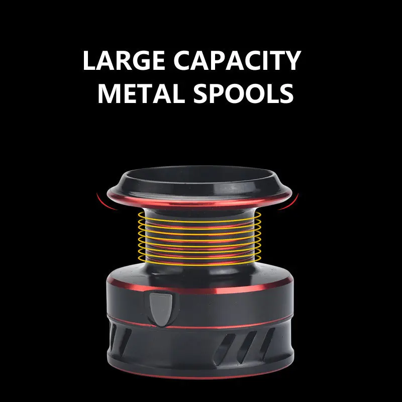 GLS-carrete de pesca de Metal resistente a la corrosión, rueda giratoria, potente, arrastre máximo de 10kg, 1000-7000 - imagen 5