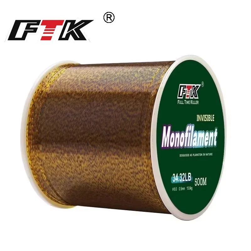 FTK-sedal de pesca con revestimiento de fluorocarbono, 500M, línea de fibra de carbono japonesa, accesorios de pesca líder, 0,14-0,5mm, 4,13 lb-34,32 lb