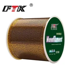 FTK-sedal de pesca con revestimiento de fluorocarbono, 500M, línea de fibra de carbono japonesa, accesorios de pesca líder, 0,14-0,5mm, 4,13 lb-34,32 lb