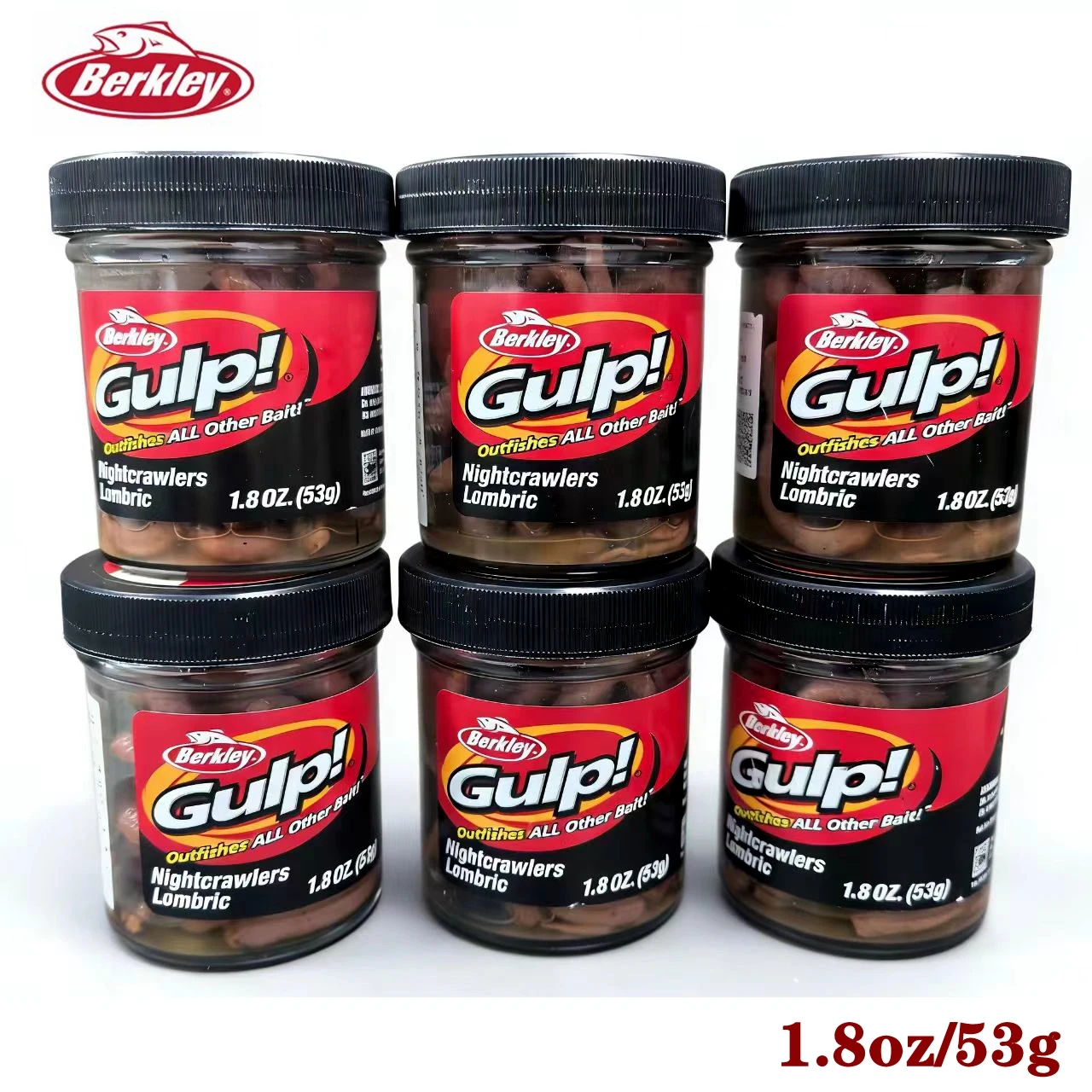Original Berkley GULP Nightcrawlers Lombric outfishes todo otro cebo 1,8 OZ/53g cebo de trucha cebo Lombrico suave cebo de lubina