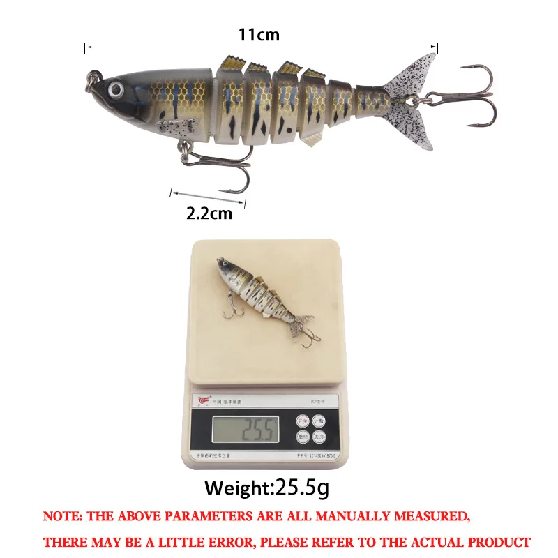 Señuelo de pesca con múltiples secciones articuladas, 1 piezas, 11CM, 25,5g, cebo Artificial Wobbler, Swimbait para lubina - imagen 5