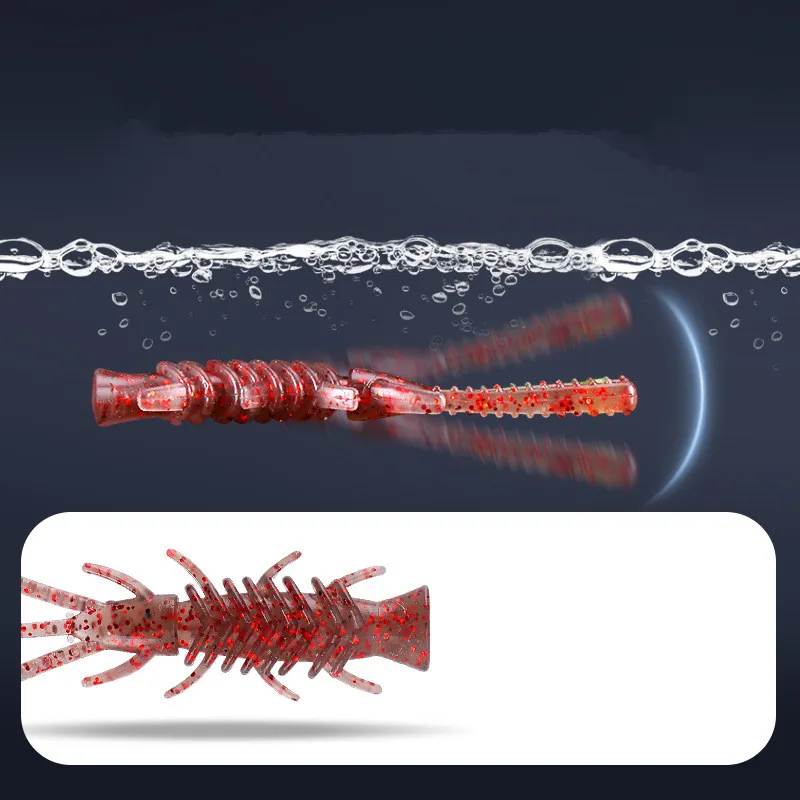 Camarón de vinilo TPE flotante 6,5 cm con sal y olor a pescado lubina - imagen 4
