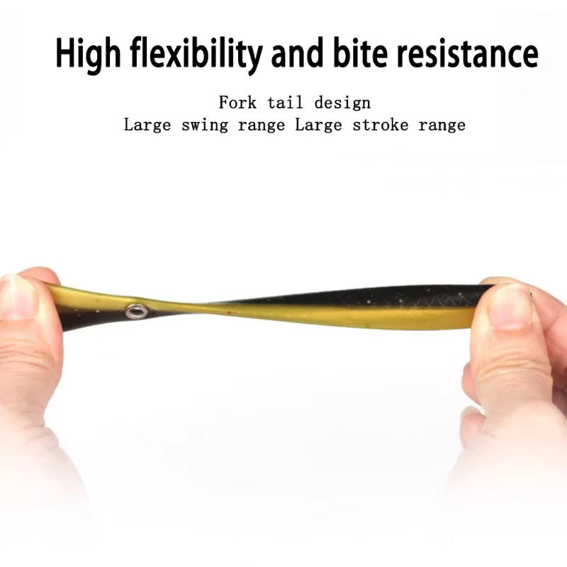 Cebo falso biónico de 5 piezas, Péndulo de pesca de explosión de Loach luminoso, cebo blando de pesca en el mar, perca negra, 6,7/10cm - imagen 2