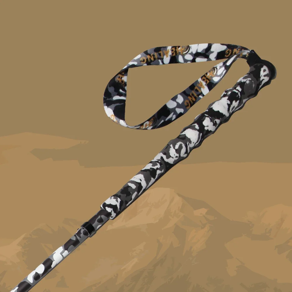 Bastones de senderismo plegables de 5 secciones de fibra de carbono, postes telescópicos, bastones de Trekking portátiles ligeros, bastones para caminar - imagen 3