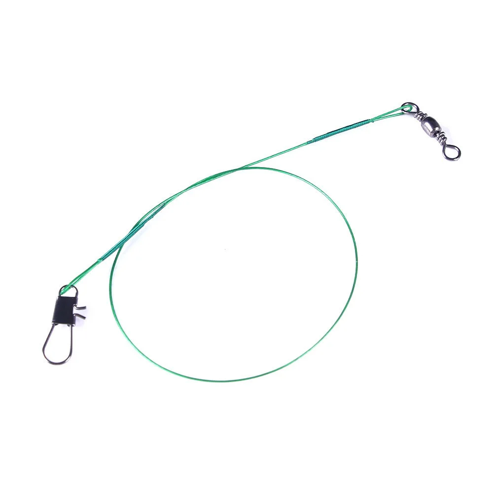 Línea de pesca de acero antimordida, líder de alambre de acero con accesorio de pesca giratorio, correa de núcleo de plomo, alambre de pesca de 15cm, 20cm, 25cm y 30cm - imagen 5