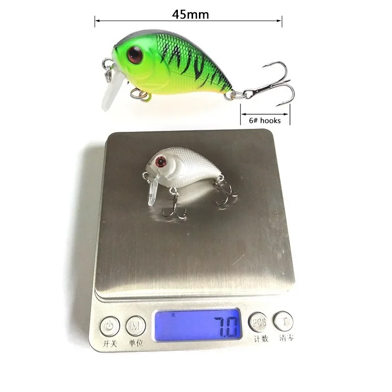 Señuelo de pesca Minnow, cebo duro, Wobbler, cebo de plantilla, Crankbait, rayas, lubina, aparejos de pesca, SwimBait, 45mm, 7g, 1Pc - imagen 4