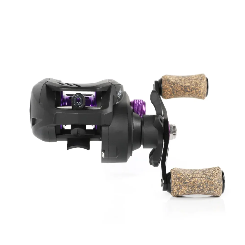 Carrete de Baitcasting de aluminio para agua dulce y salada, herramienta giratoria de arrastre máximo de 8 KG, relación de transmisión 6,5: 1 - imagen 5