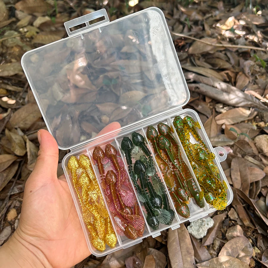 Señuelos de vinilo cola plana con olor a sal para drop shot y swimbait - imagen 3