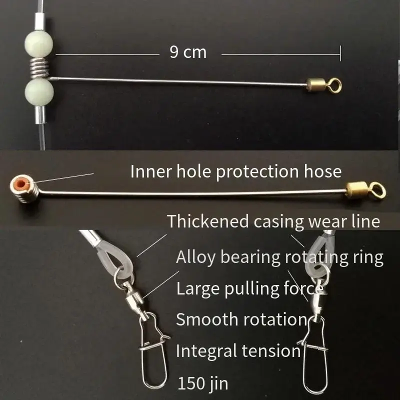 Equipo de pesca PD, gancho de fila de pesca de mar, mango de palangre, línea de pesca de barco, gancho inferior, juego de anzuelos tándem - imagen 3