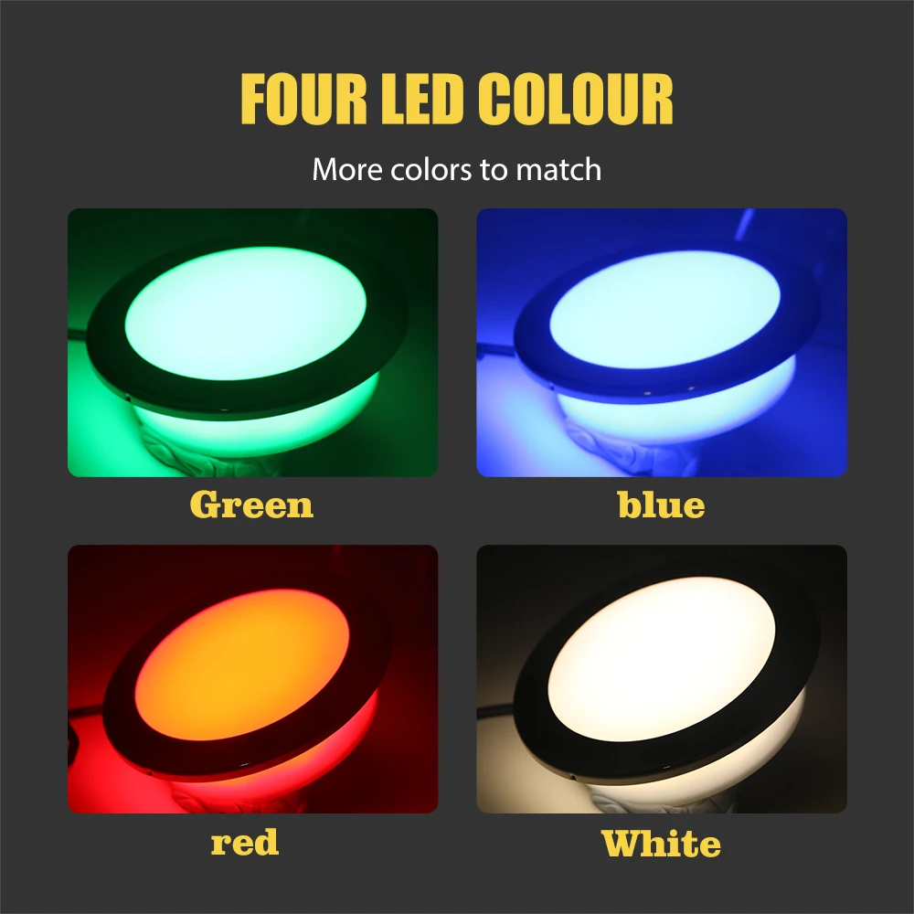 Luces interiores para barcos Luces LED de cortesía marinas Luces para cabina de barcos RGBW Montaje empotrado de acero inoxidable 12 voltios 4 pulgadas - imagen 3