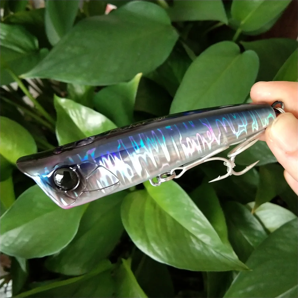 TSURINOYA-señuelo de pesca 3 piezas 90F Topwater Popper, cebo duro Artificial flotante, 90mm, 23g, para agua salada, modelo de alta resistencia - imagen 4