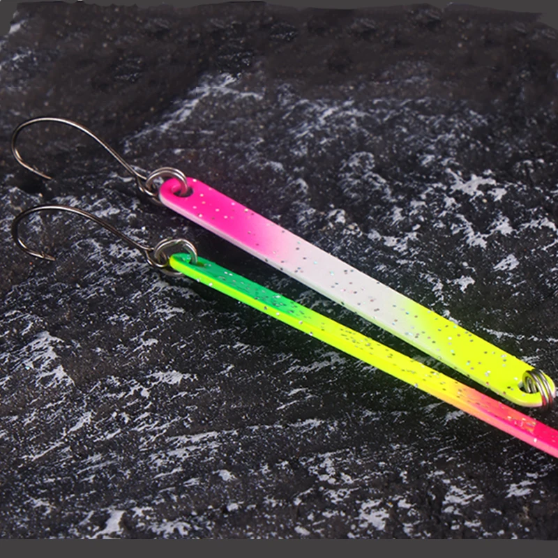 WEIHE-cuchara de pesca Artificial de Metal de cobre con un solo gancho, forma colorida, 6 colores, 2,5G, 3G, 4G - imagen 3