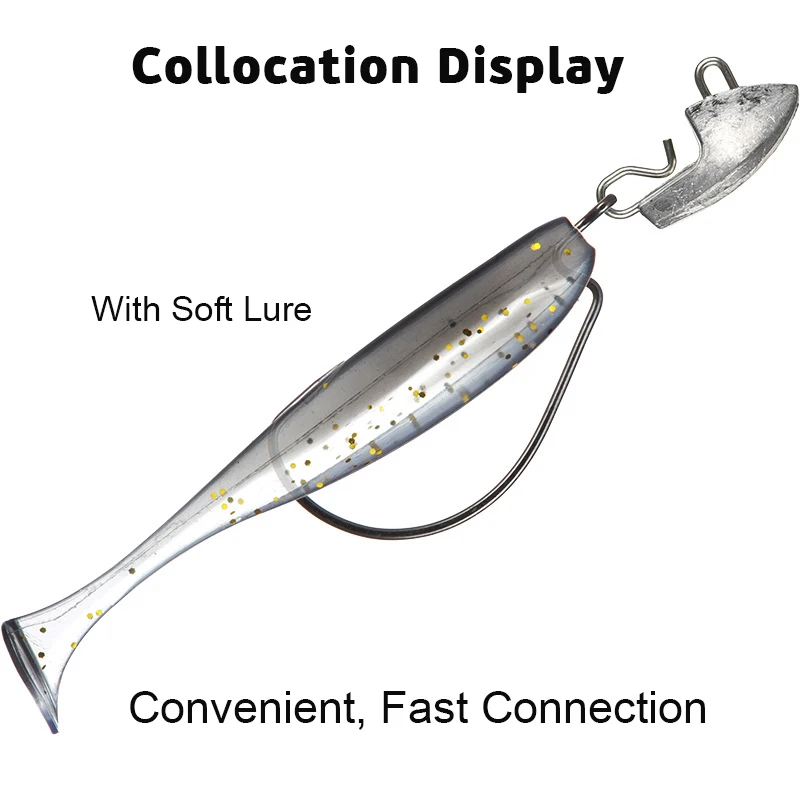 Plomos de Pesca de 10 piezas, 7g, 9g, 14g, cabeza de plantilla, aparejos de peso, conexión rápida, accesorios de Pesca - imagen 3