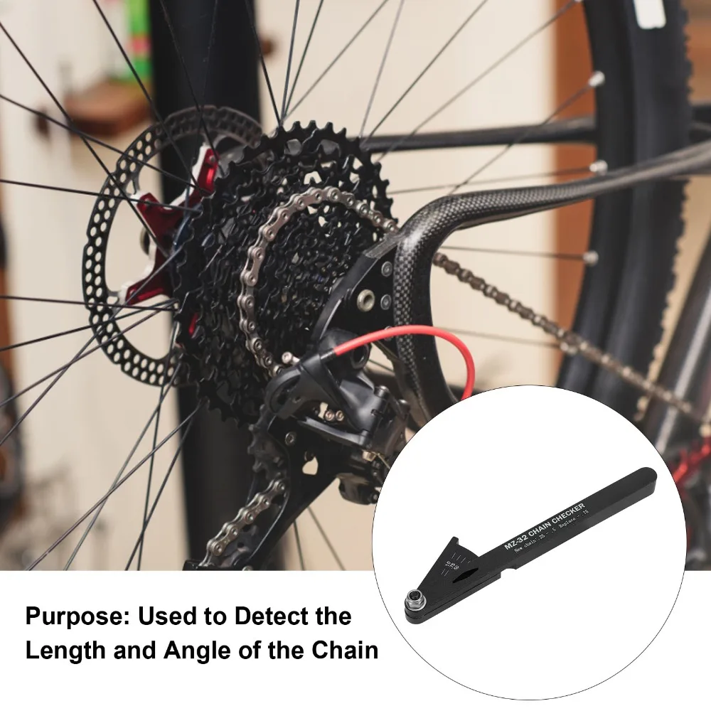 Comprobador desgaste cadena bicicleta – Medidor aluminio multifuncional - imagen 3