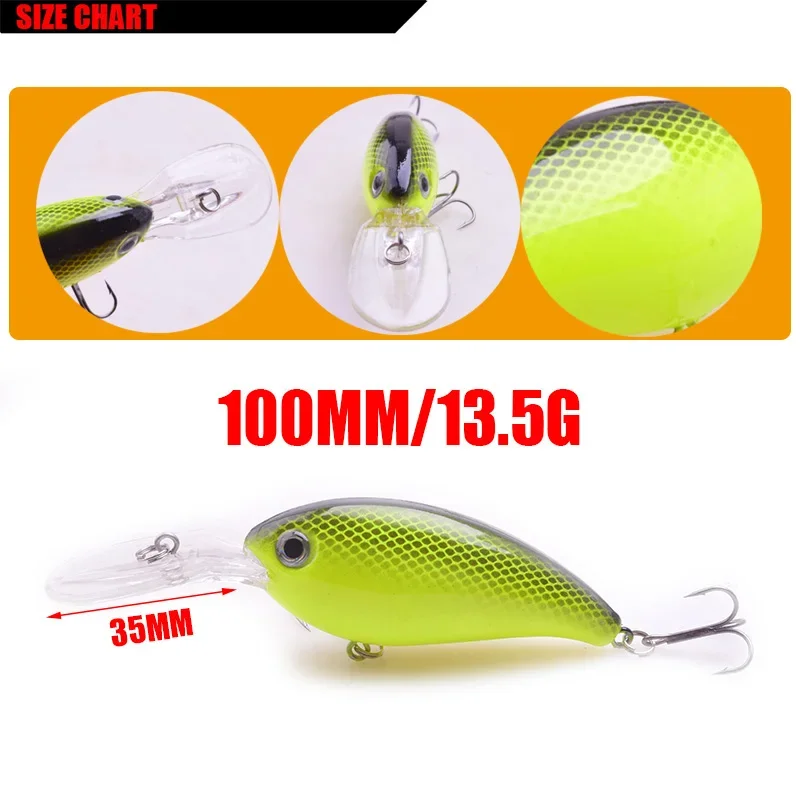 1 unidad De Señuelos De Pesca con manivela Wobbler 14g 10cm Isca Minnow cebo duro Artificial Crankbait Leurre De Bass Pike Trolling aparejos De Pesca - imagen 2