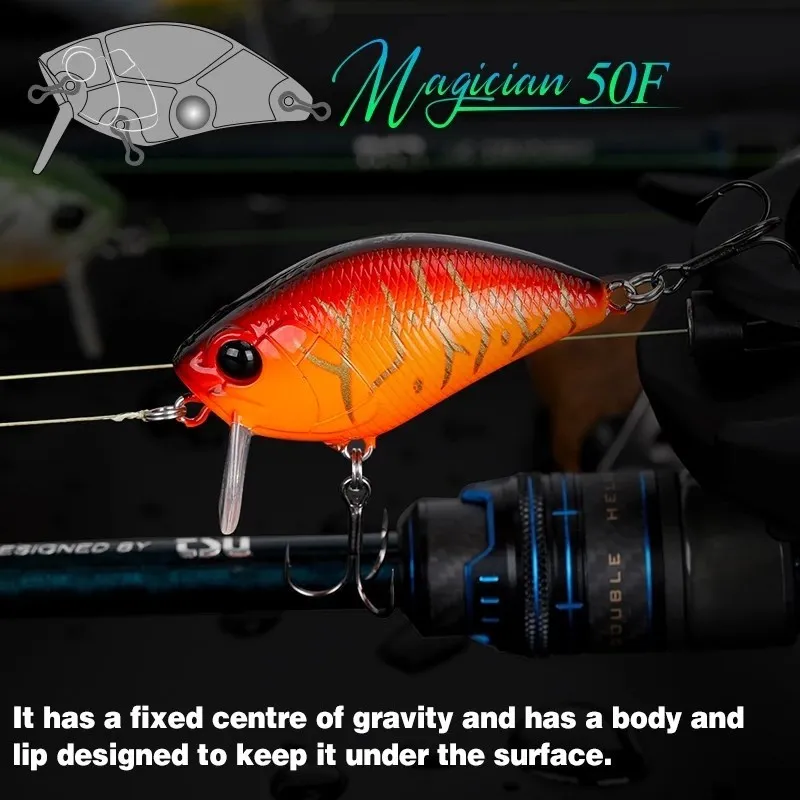TSURINOYA Mago 50F crankbait manivela para lucio – poco fondo - imagen 5