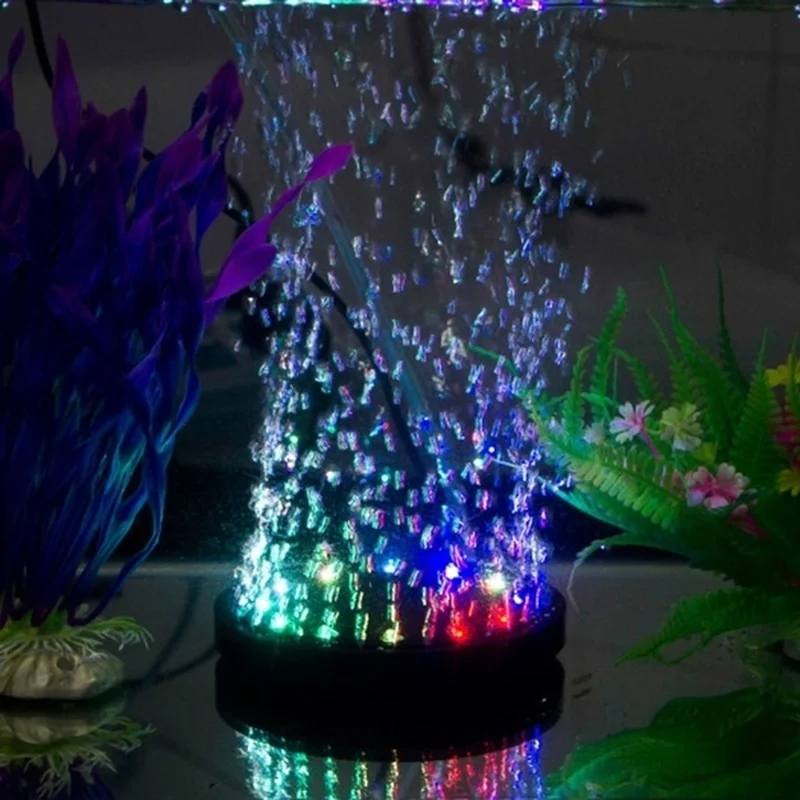 Lámpara LED colorida para acuario, luz de burbuja de oxígeno que brilla en la oscuridad, impermeable, accesorios de decoración para pecera, 9LED/12LED - imagen 5
