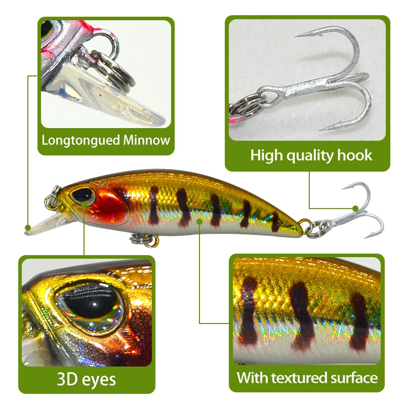 TAKEDO NB151 50mm 4g wobbler Señuelos de pesca de alta calidad señuelo de hundimiento de pececillo cebo duro - imagen 2