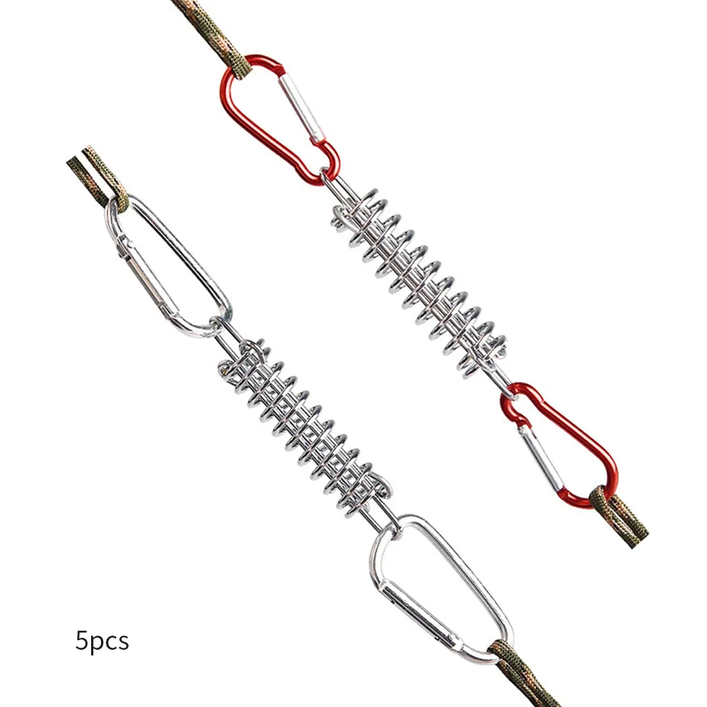 1 Uds. Acampar al aire libre con mosquetón, tensor de cuerda de acero para tienda de campaña, toldo, resorte ligero, hebilla tensora de cable de fijación a prueba de viento - imagen 4