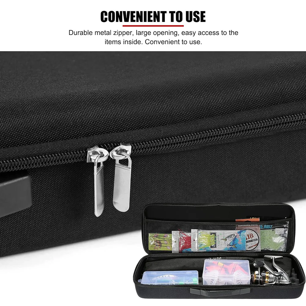 Estuche rígido de EVA portátil impermeable para aparejos de pesca, bolsa de almacenamiento a prueba de golpes, bolsas de transporte de carrete, herramienta de aparejos de pesca, organizador de viaje - imagen 4