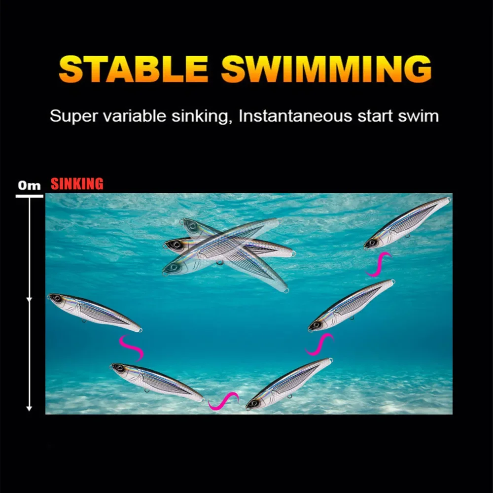 GREENSPIDER 2024 nuevo 125mm 80g hundimiento mar Señuelos de Pesca lápiz atún depredador pesca lubina GT atún cebo accesorios de pesca - imagen 4