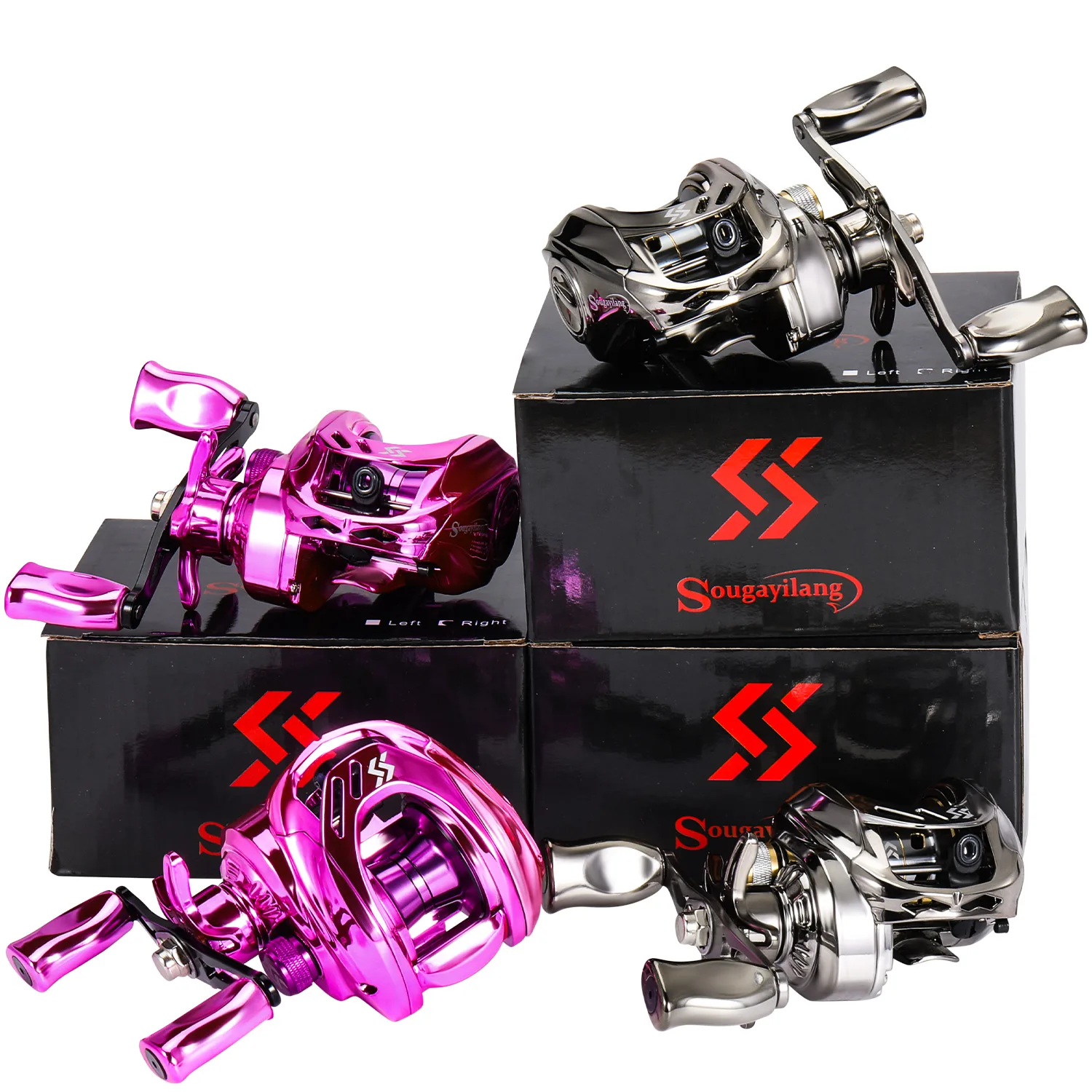 Sougayilang-carrete de Baitcasting 7,2: 1, relación de engranaje de alta velocidad, arrastre máximo de 10kg, carrete de fundición con carrete de aluminio para pesca de lubina y Lucio - imagen 2