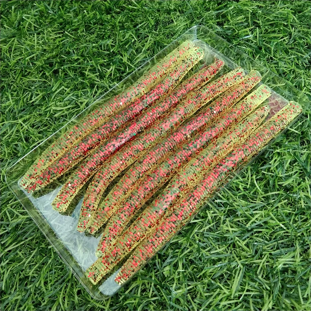 Swolfy-cebo suave de gusano, 8 Uds., 13cm, 7g, olor a sal de lombriz de tierra, impulso realista, fideos suaves de alta elasticidad, señuelo de gusano duradero - imagen 3