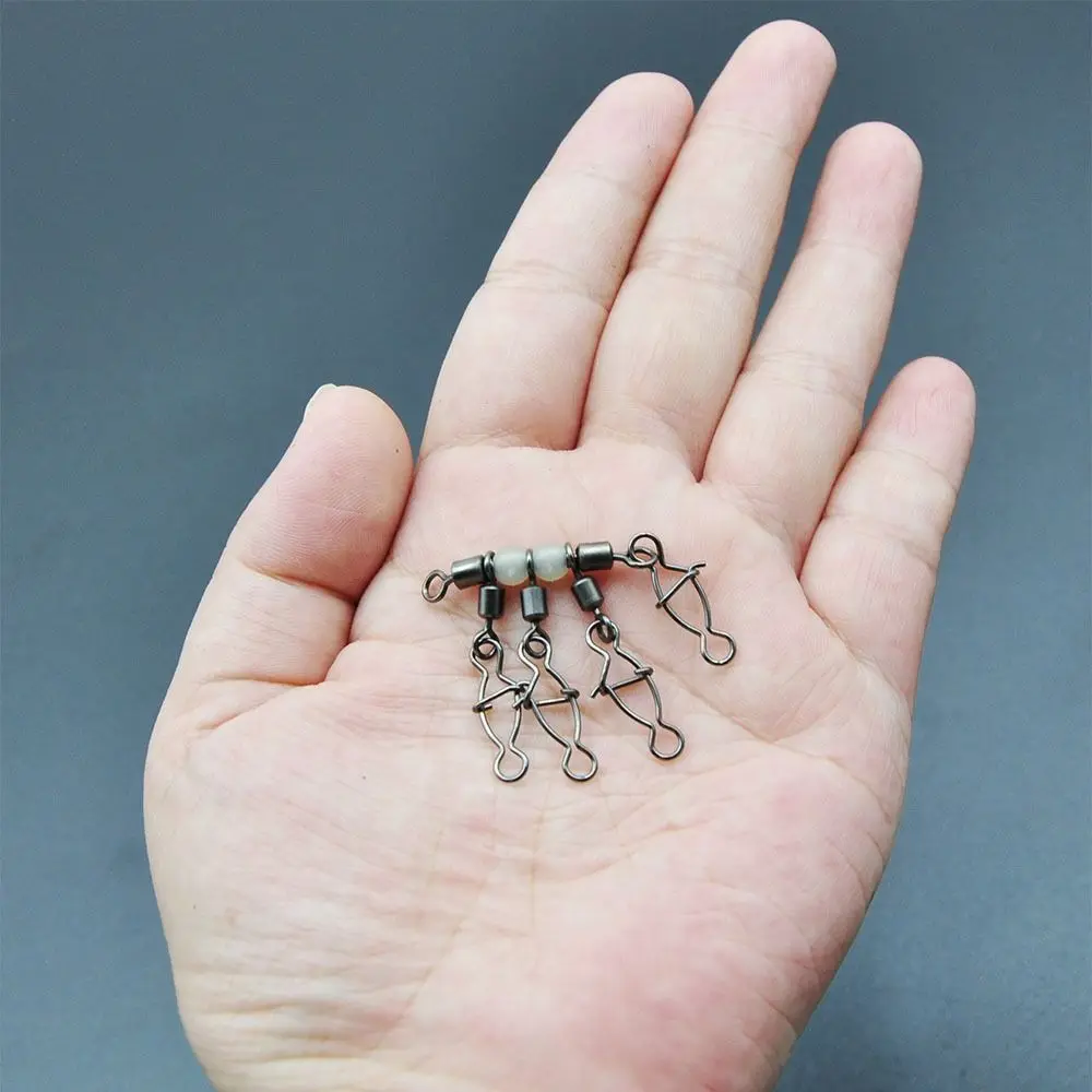 Conector de clavija de pesca luminosa, diseño luminoso, característica brillante, mecanismo giratorio, conector de cuentas brillantes, plantilla de calamar, 5 uds. - imagen 4