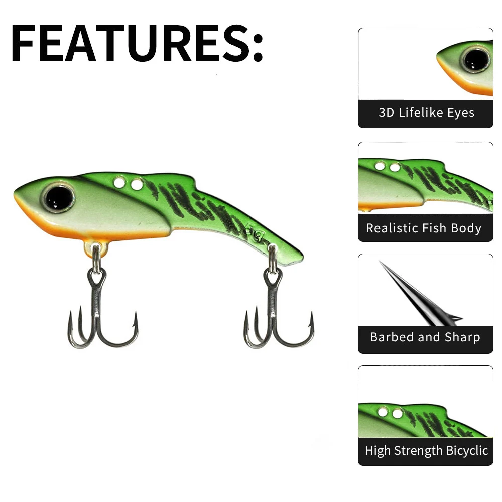 Señuelo de pesca de cuchara VIB, cebo giratorio de Metal de 3,5g y 5g, Crankbait, cebos duros artificiales para lubina, aparejos de pesca Cicada VIB - imagen 2