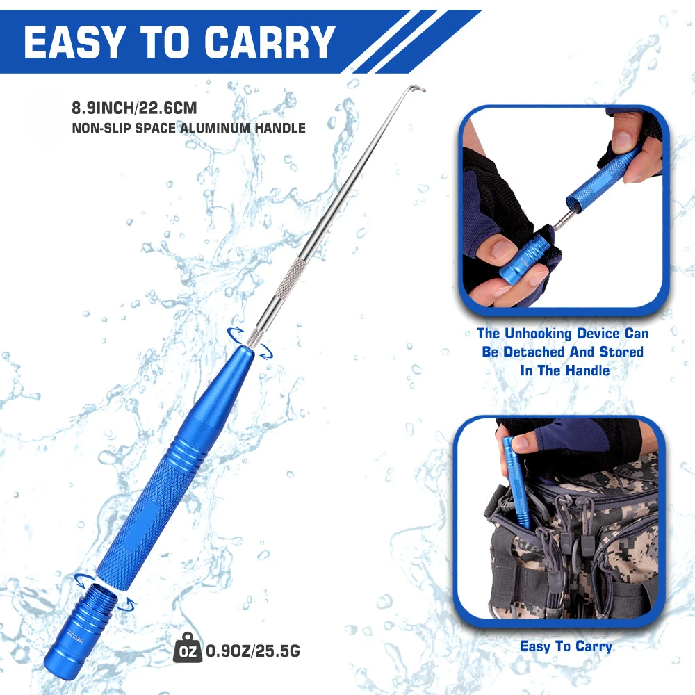 1 unidad de removedor de anzuelos de pesca de acero inoxidable, desacoplador de anzuelos, herramientas de pesca de desacoplamiento rápido - imagen 3