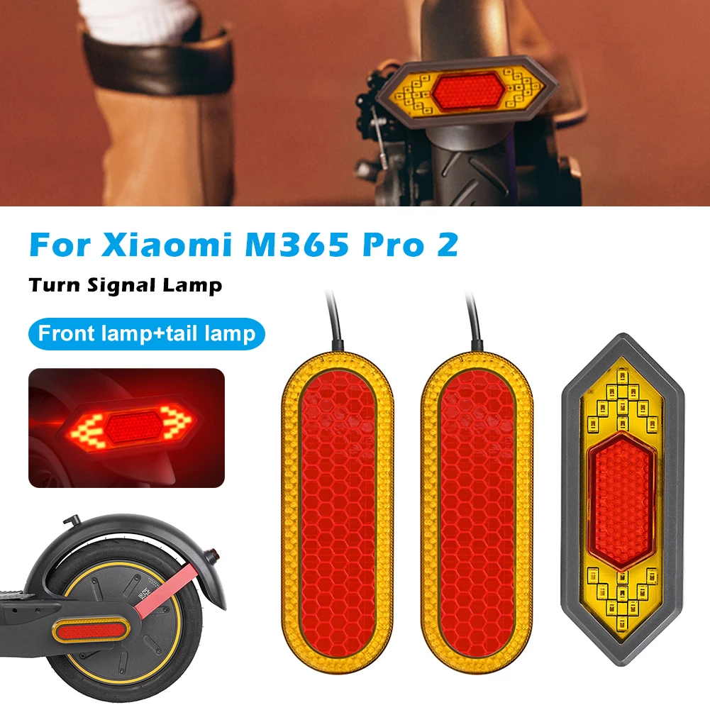 Lámparas de señal de giro para patinete eléctrico, luces delanteras y traseras impermeables, lámpara reflectante para Xiaomi M365 Pro 2, accesorios para Scooters - imagen 3