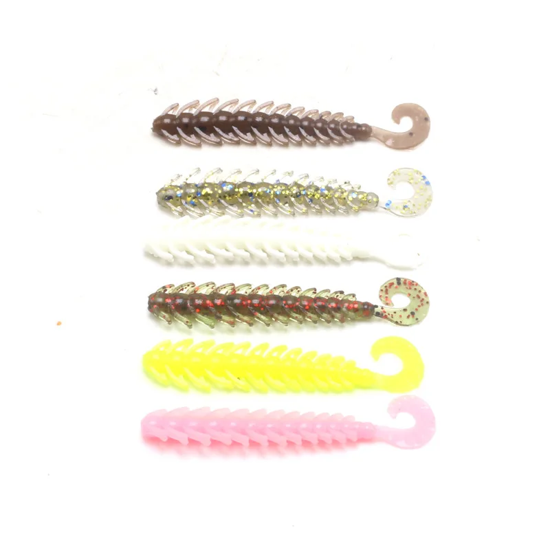 15 Uds señuelo de pesca de gusano cola G 50mm 1,3g Wobbler Swimbaits señuelo de plástico suave cebos artificiales de silicona para lubina trucha agua dulce