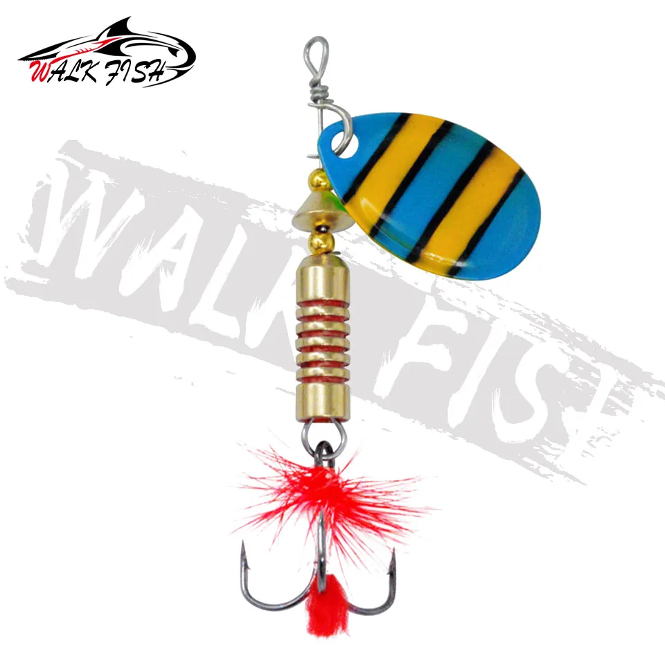 WALK FISH-señuelo giratorio de 6g, cebo duro, cuchara, pluma, anzuelo triple, Crankbait, lubina, Wobblers, 1 unidad - imagen 3