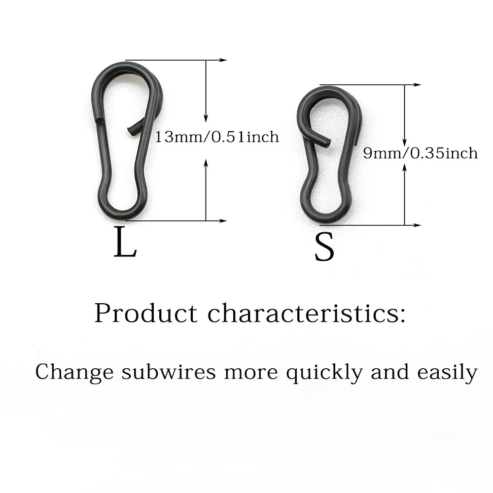 MNFT 20 piezas conector giratorio de pesca, broches de anzuelo de cambio rápido, Terminal de carpa, accesorios de pesca - imagen 4
