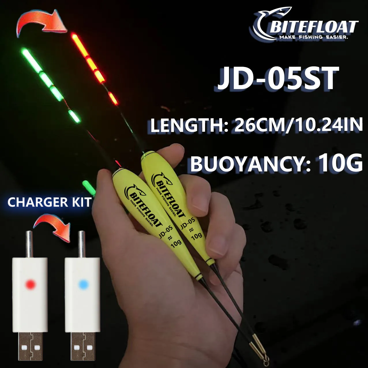 Flotador electrónico LED para pesca de carpas con batería recargable - imagen 4