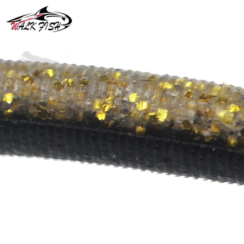 WALK FISH-Palo de gusano suave, cebo de pesca Artificial de 5 piezas, 80mm/105mm, lanzamiento directo, aparejo loco sin peso, gusano de tierra, añadir sal - imagen 5