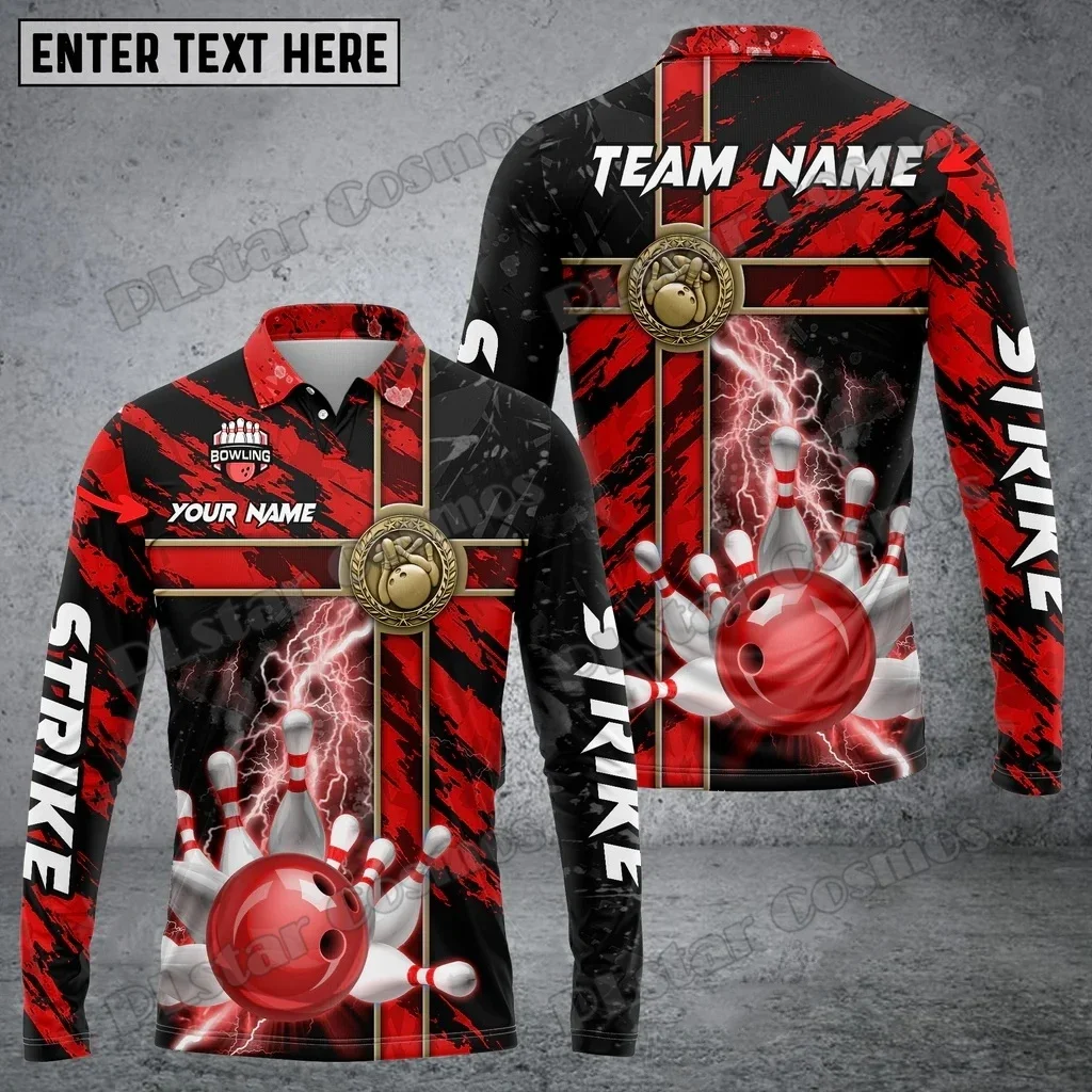 Polo manga larga estampado 3D calavera bowling personalizado - imagen 4