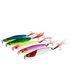 Señuelo de pesca de largo alcance, Jigbait luminoso que se hunde, plantilla de Metal Artificial de 28g, señuelos artificiales que brillan en la oscuridad