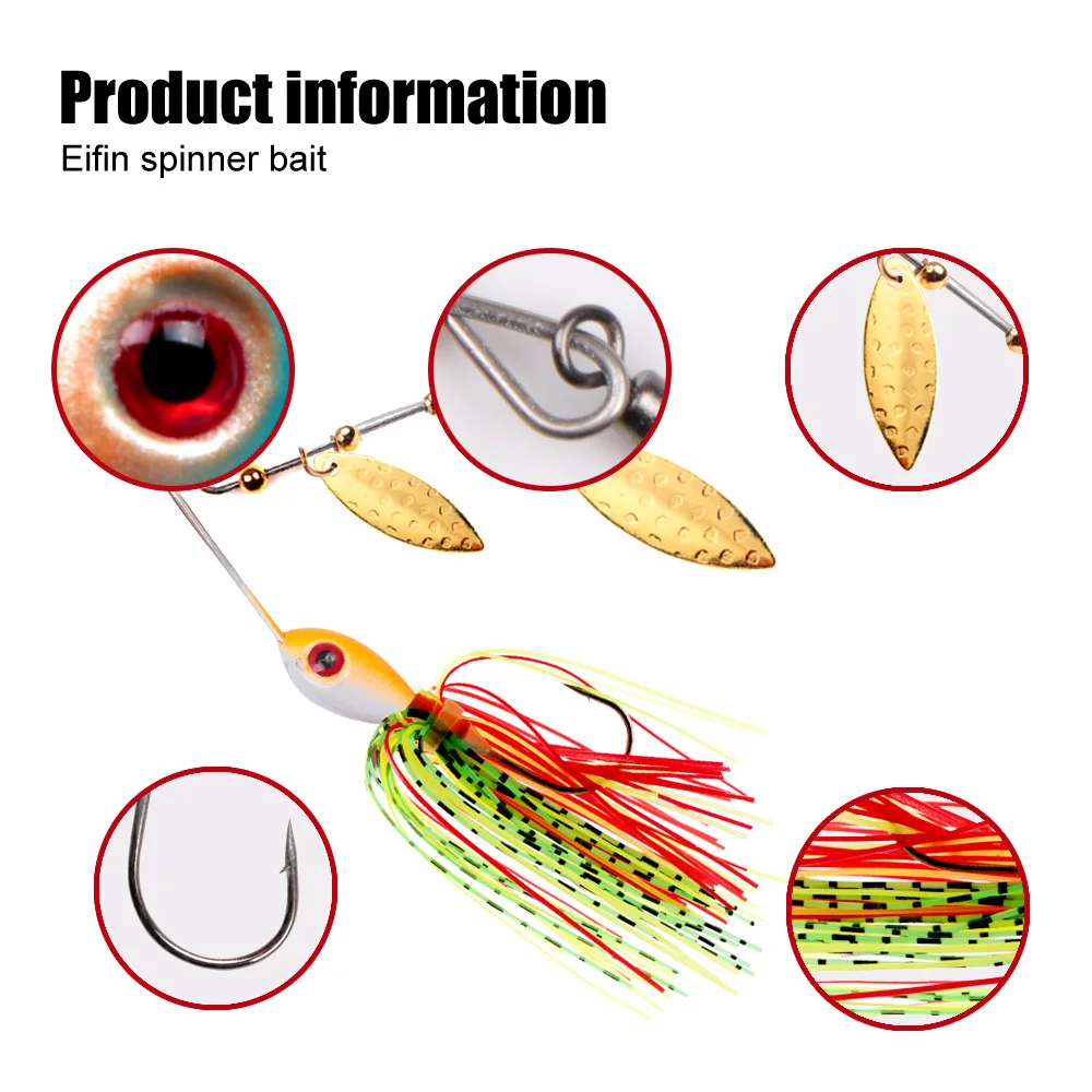 Cebo giratorio 13G 17G señuelo de Metal señuelo de pesca duro Spinner cuchara señuelo Spinnerbait Pike aparejos de pesca giratorios Wobbler cebo Artificial - imagen 3