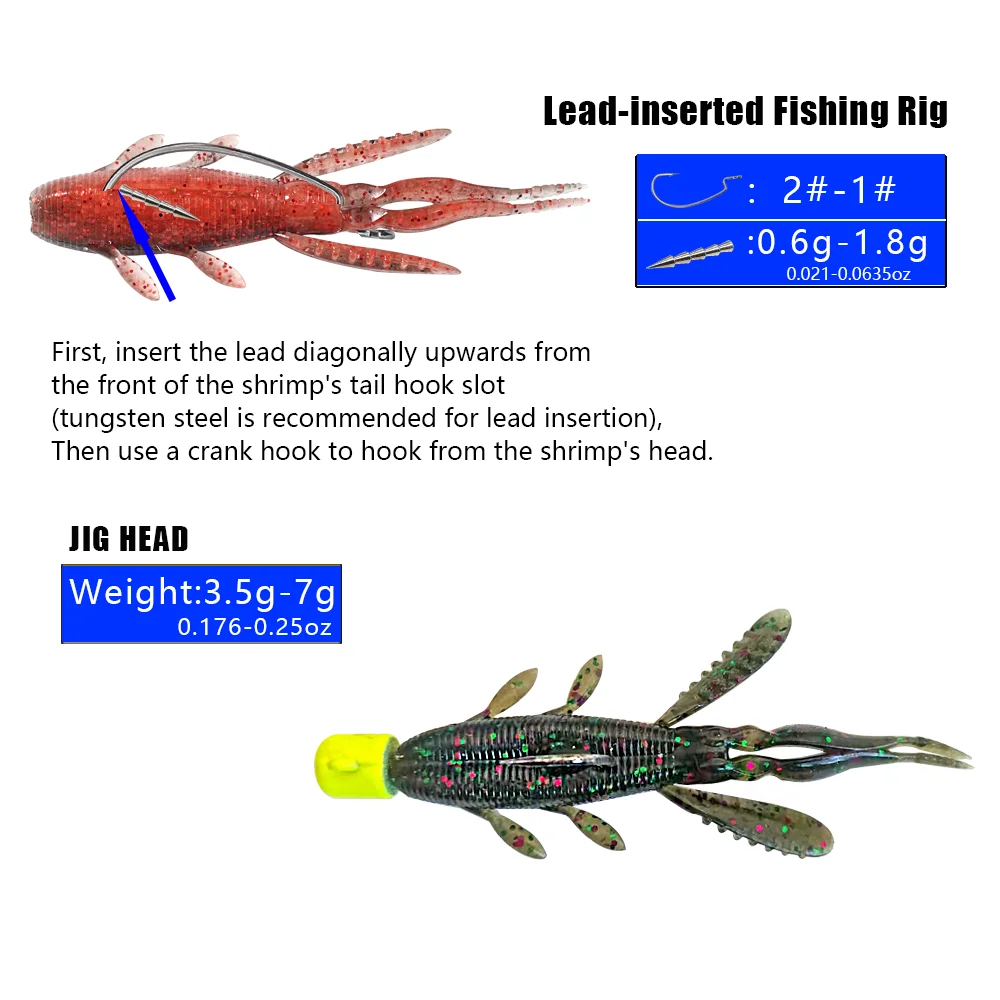 SUNMILE 8 Uds Aviodant Cloves 2,8 pulgadas cebos para gatear oft señuelo Señuelos de Pesca camarones langosta señuelo de plástico suave Señuelos de Pesca - imagen 3
