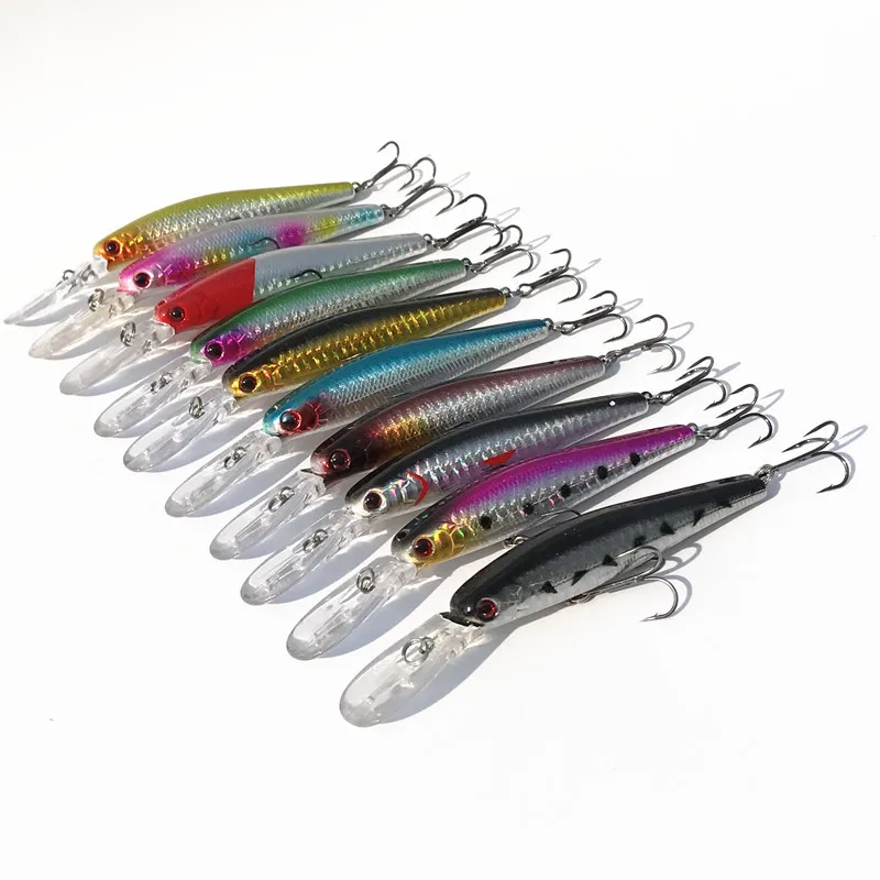 Señuelo de pececillo de pesca, tablero de lengua larga, cebo duro de 14g, 12cm para superficie de profundidad de buceo de 1,5-2,5 m, señuelos artificiales láser, 1 pieza en oferta - imagen 4