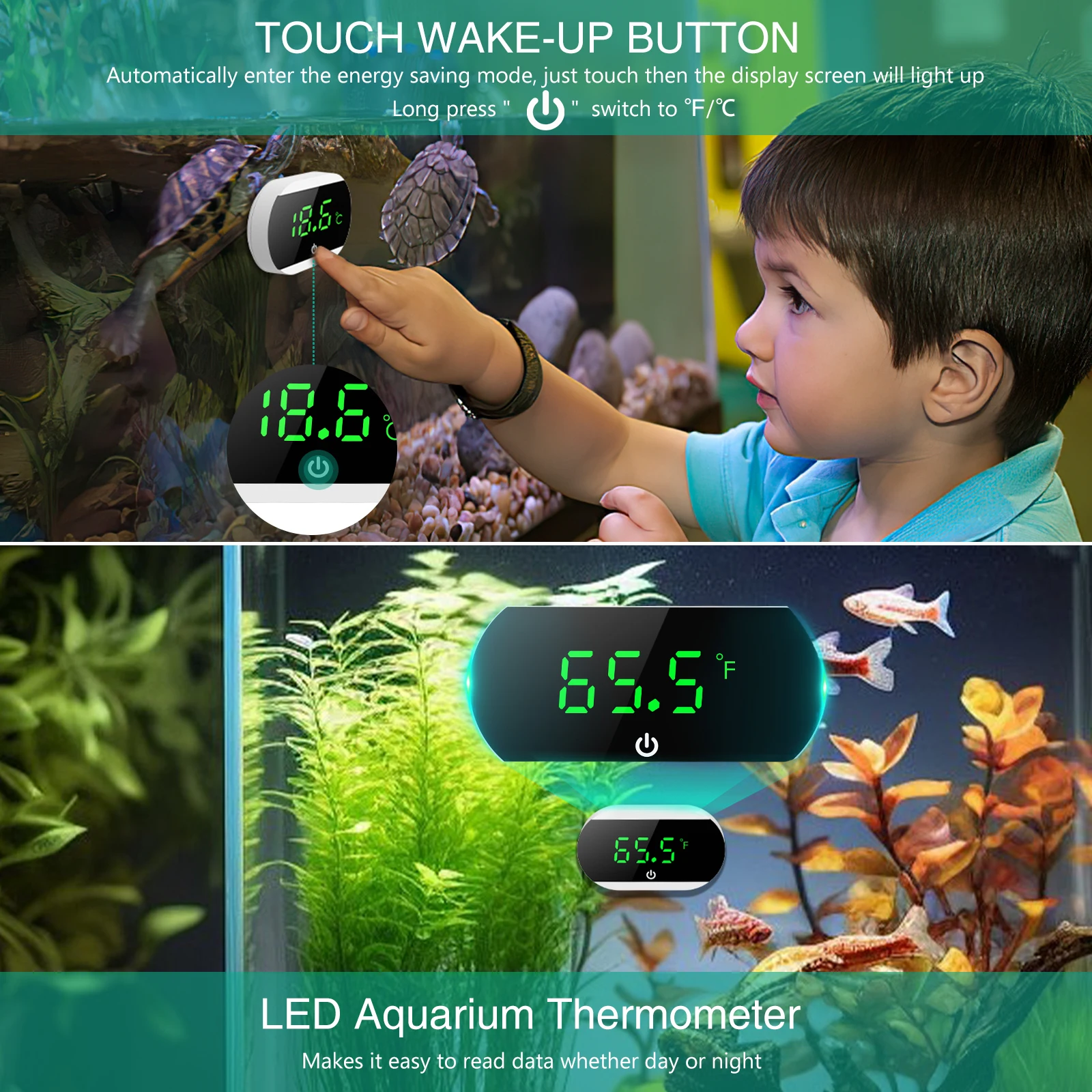 ORIA Termómetro digital externo para acuario y tanque de peces - imagen 5