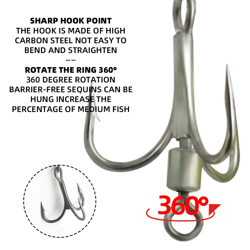 ZYZ 1 pieza de aparejos de cebo de pesca ideales para bagre rosa con 7 hebras de alambre de acero flotador anzuelos triples aparejos de bagre aparejos de Lucio - imagen 3