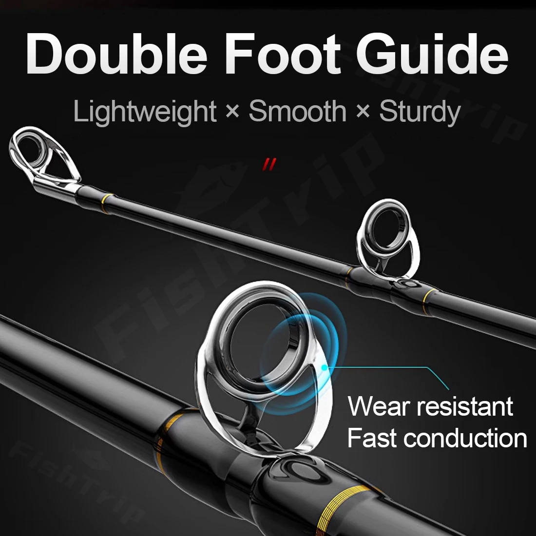 FishTrip-Kit de reparación de guías de caña de pescar, guía de doble pie, marco de acero inoxidable para reemplazo de construcción de caña giratoria/fundida - imagen 4