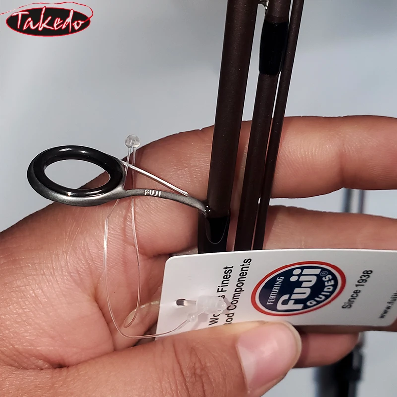 TAKEDO TN93 454UL cañas de viaje portátiles 4 secciones ultraligeras cañas de pescar de viaje para trucha fibra de carbono fundición giratoria ultraligera - imagen 2