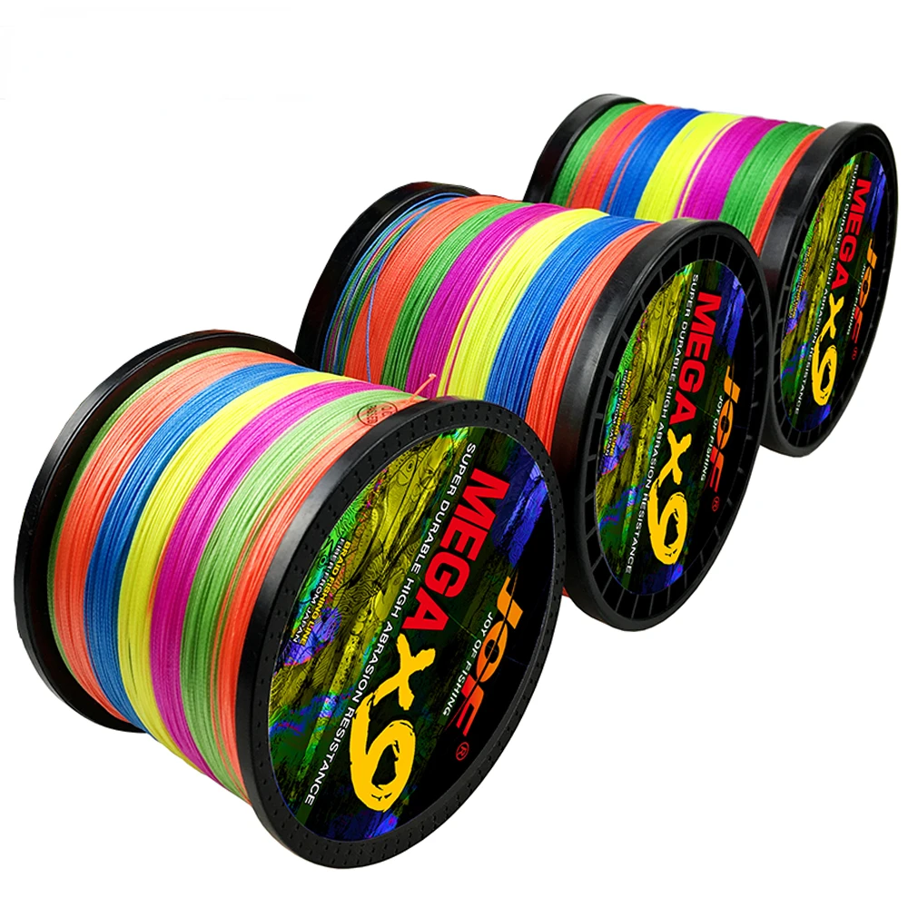 JOF-Cable trenzado de lubina para pesca, sedal de 500M, 300M, totalmente flotante, 9,0-45,4 kg, máxima resistencia, en el mar para surf multifilamento, multicolor - imagen 5