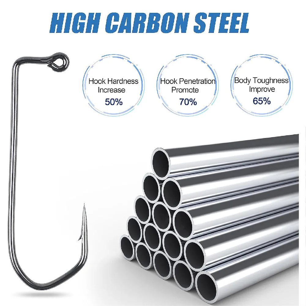 100 Uds anzuelos de pesca 90 grados Aberdeen gancho de vástago largo Jig Maker para agua dulce agua salada bárbaro atado de moscas anzuelos de jigging - imagen 4