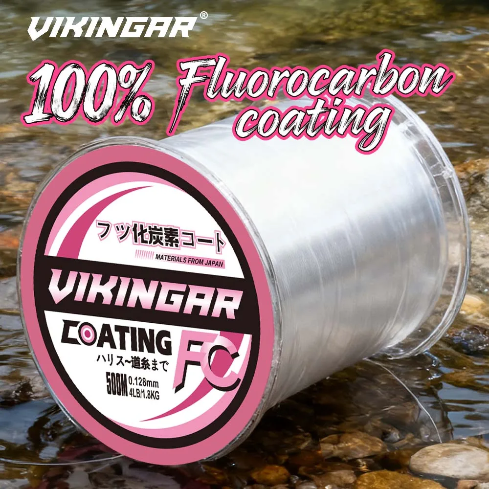 VIKINGAR 100% hilo de pescar recubierto de fluorocarbono japonés 1000M línea de pesca monofilamento de nailon de alta resistencia a la abrasión línea líder