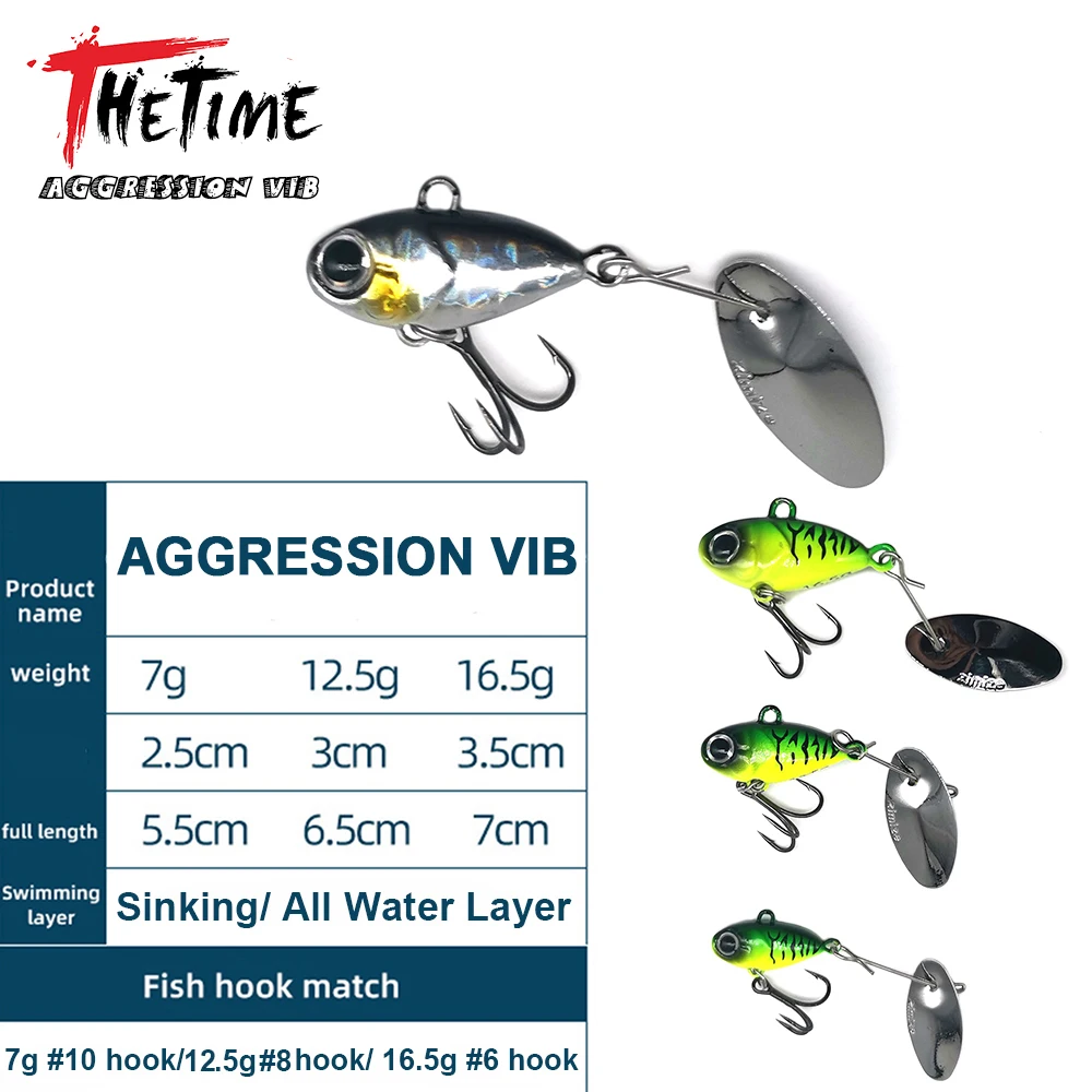 Señuelos DouDou Metal VIB 7/12,5/16,5g cuchara giratoria cigarra vibración plantilla Artificial cebo para lubina pesca Wobblers - imagen 3